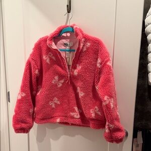 Beach Riot 3/4 Zip Pink Fleece Jacket by Anthropology